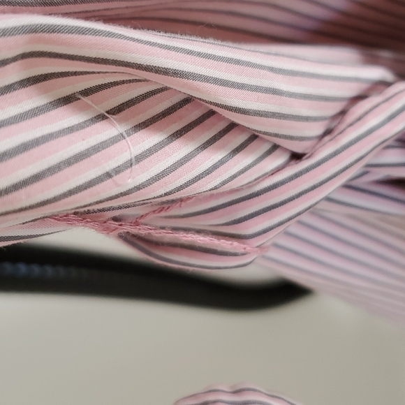 Pink/grey striped Gap maternity shirt dress with pockets in size medium, NWT - Picture 13 of 14